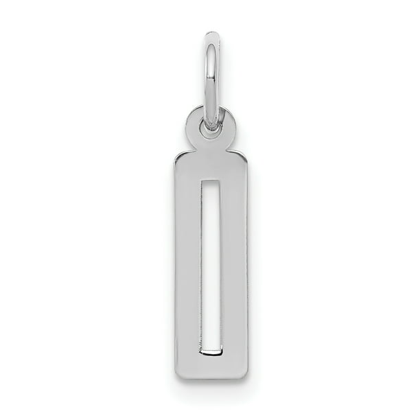 925 Sterling Silver Polished Small Elongated Number 4 Charm Pendant 925 Sterling Silver Polished Small Elongated Number 4 Charm Pendant